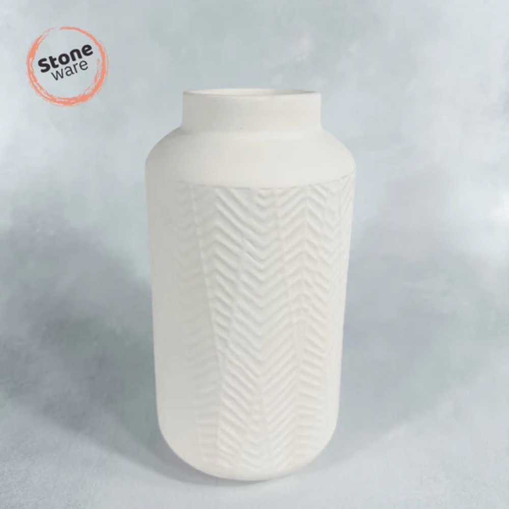 Ready To Paint Stoneware Textured Vase