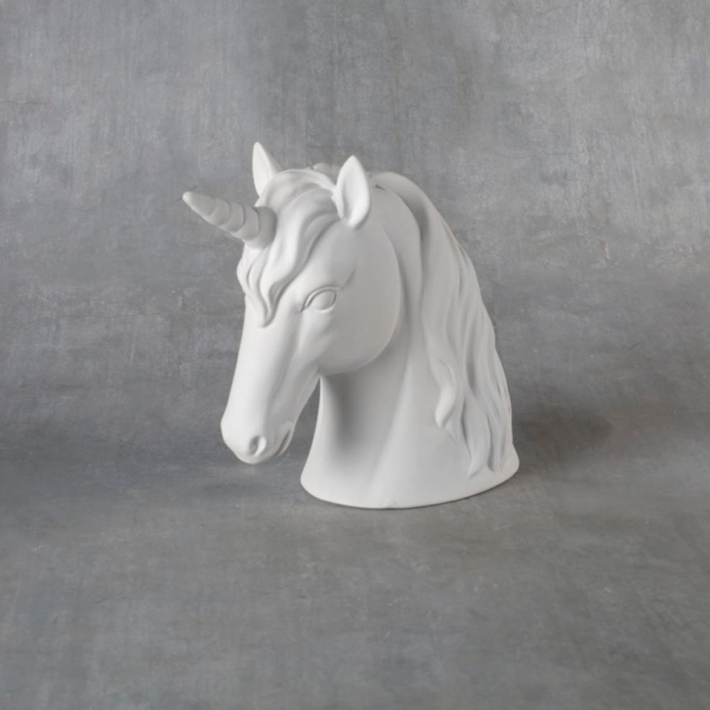 unfinished Ceramic bisque Unicorn Head Bank