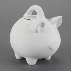 Ceramic Bisque Piggy Bank w/Handle Ceramic Bisque Piggy Bank w/Handle