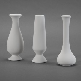 Ceramic Bisque Assorted Bud Vases - Case of 18 Ceramic Bisque Assorted Bud Vases - Case of 18
