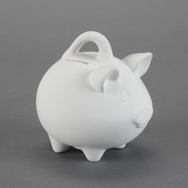Ceramic Bisque Ready to Paint Faceted Piggy Bank with Stopper 