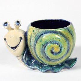 Ceramic Bisque Snail Planter - Case of 3 Ceramic Bisque Snail Planter - Case of 3
