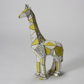 Ceramic Bisque Faceted Giraffe Ceramic Bisque Faceted Giraffe