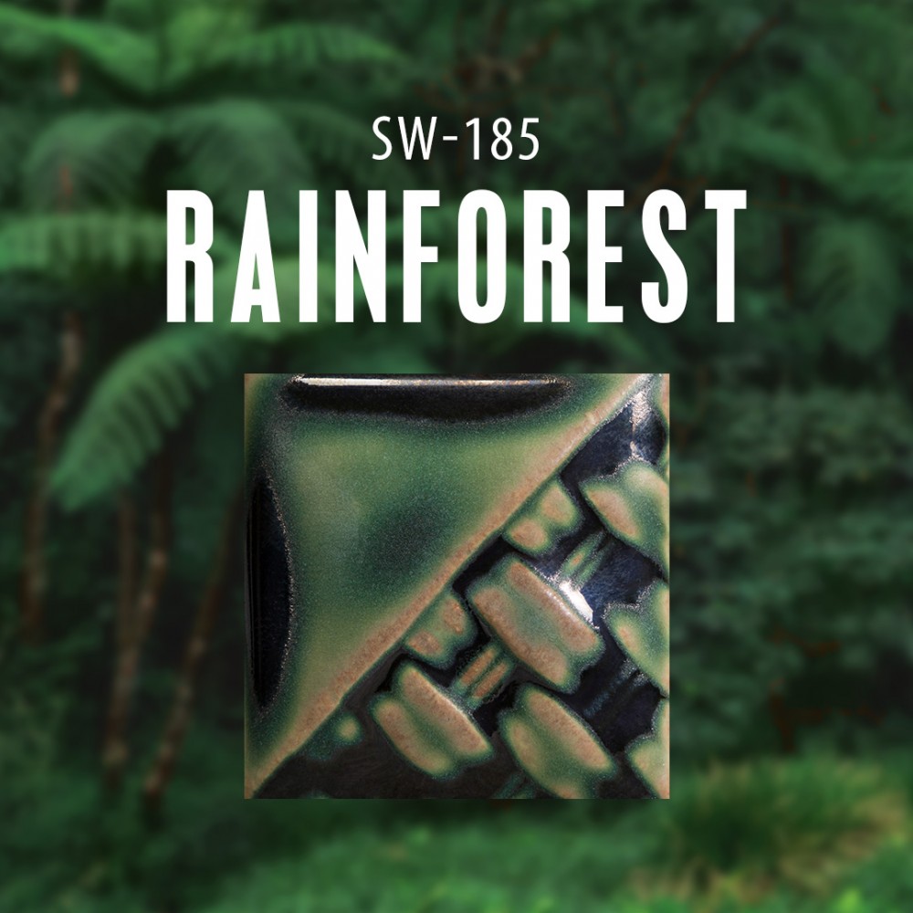 SW-185 - Rainforest (brush on) Stoneware Glaze (Cone 5) By Mayco