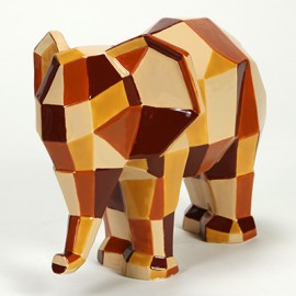 Ceramic Bisque Faceted Elephant - Case of 2 Ceramic Bisque Faceted Elephant - Case of 2
