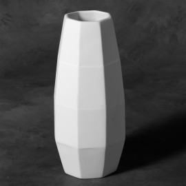 Ceramic Bisque Faceted Vase Ceramic Bisque Faceted Vase