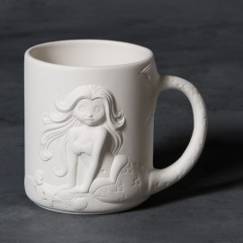 Ceramic Bisque Mermaid Mug - Case of 6 Ceramic Bisque Mermaid Mug - Case of 6