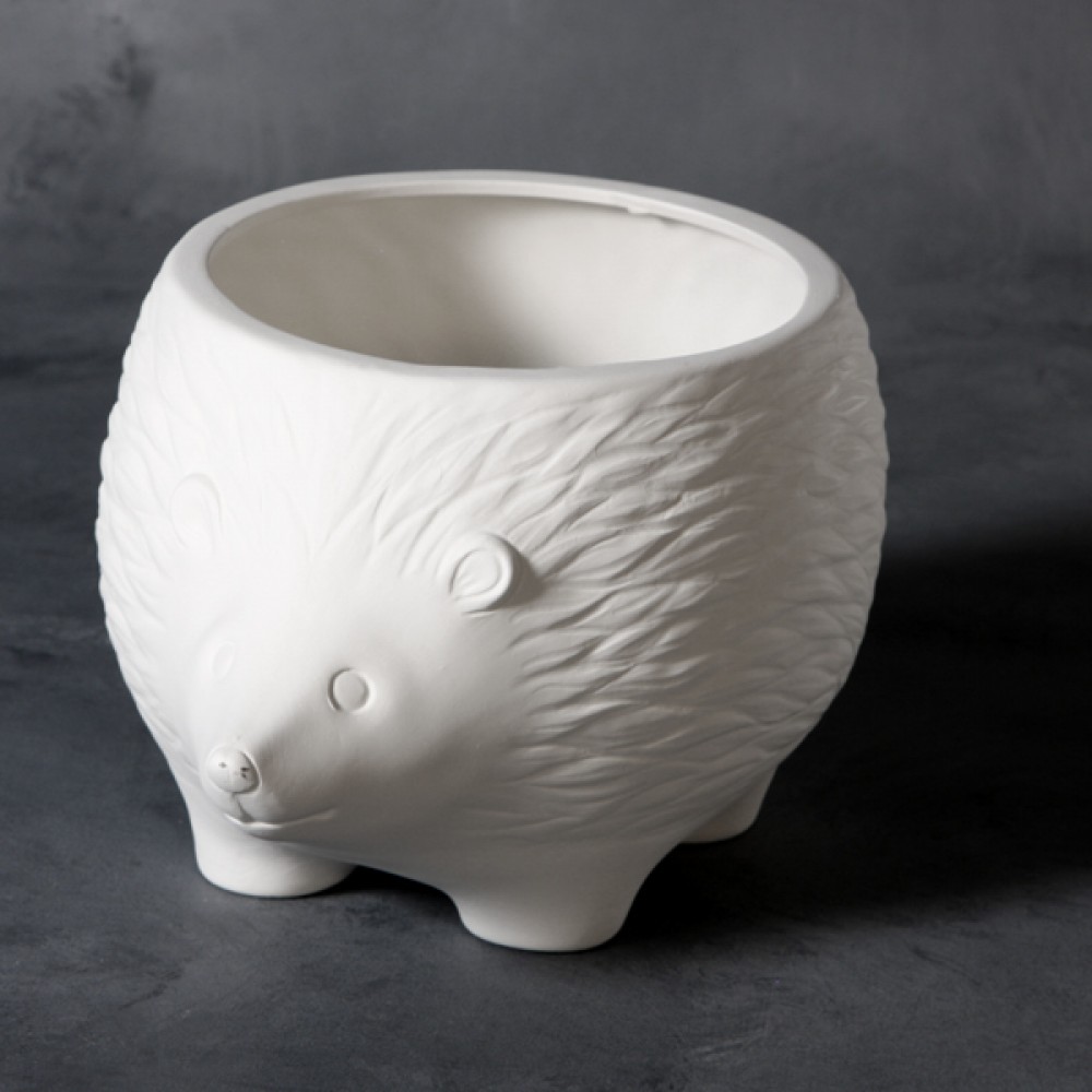 Ready to paint Ceramic bisque Hedgehog Planter