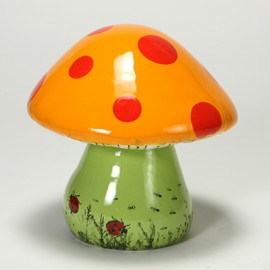 Ceramic Bisque Garden Mushroom - case of 6 Ceramic Bisque Garden Mushroom - case of 6