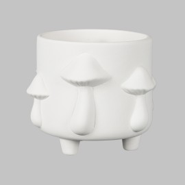 Ceramic Bisque Mushroom Footed Container - Case of 6 Ceramic Bisque Mushroom Footed Container - Case of 6