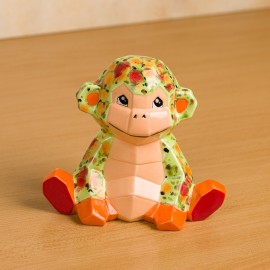 Ceramic Bisque Monkey Facet-ini - Case of 6 Ceramic Bisque Monkey Facet-ini - Case of 6