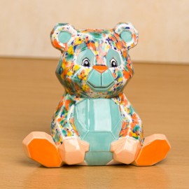 Ceramic Bisque Teddy Bear Facet-ini - Case of 6 Ceramic Bisque Teddy Bear Facet-ini - Case of 6
