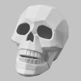 Ceramic Bisque Faceted Skull - Case of 4 Ceramic Bisque Faceted Skull - Case of 4