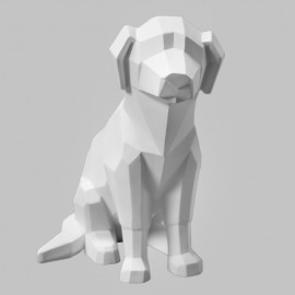 Ceramic Bisque Faceted Dog - Case of 4 Ceramic Bisque Faceted Dog - Case of 4