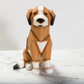 Ceramic Bisque Faceted Dog Ceramic Bisque Faceted Dog