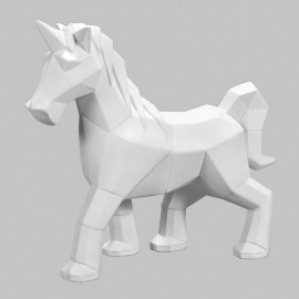 Ceramic Bisque Faceted Unicorn - Case of 4 Ceramic Bisque Faceted Unicorn - Case of 4