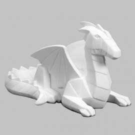 Ceramic Bisque Faceted Dragon - Case of 4 Ceramic Bisque Faceted Dragon - Case of 4
