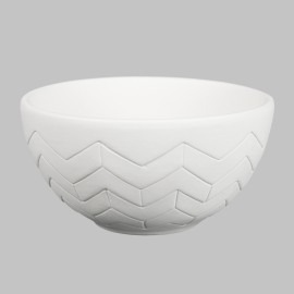 Ceramic Bisque Chevron Bowl - Case of 6