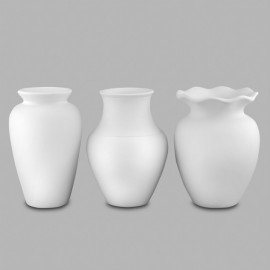 Ceramic Bisque Great Shapes Vase (asst of 3) - Case of 6 Ceramic Bisque Great Shapes Vase (asst of 3) - Case of 6