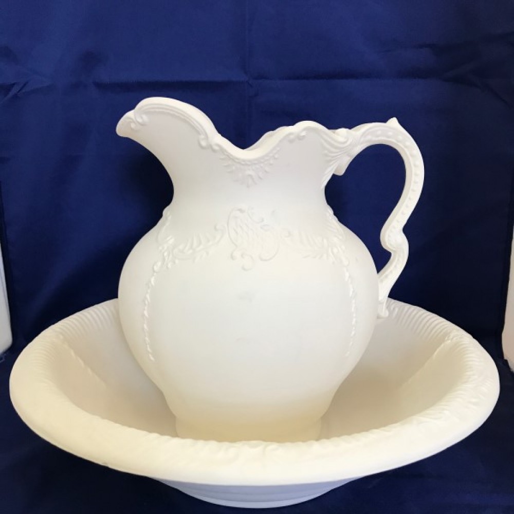 Ready To Paint Ceramic Bisque Bowl And Pitcher Set Bowl And Pitcher Set